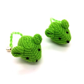 Kats'N Us Crochet Mouse Cat Toy - 2 Pk Green Color