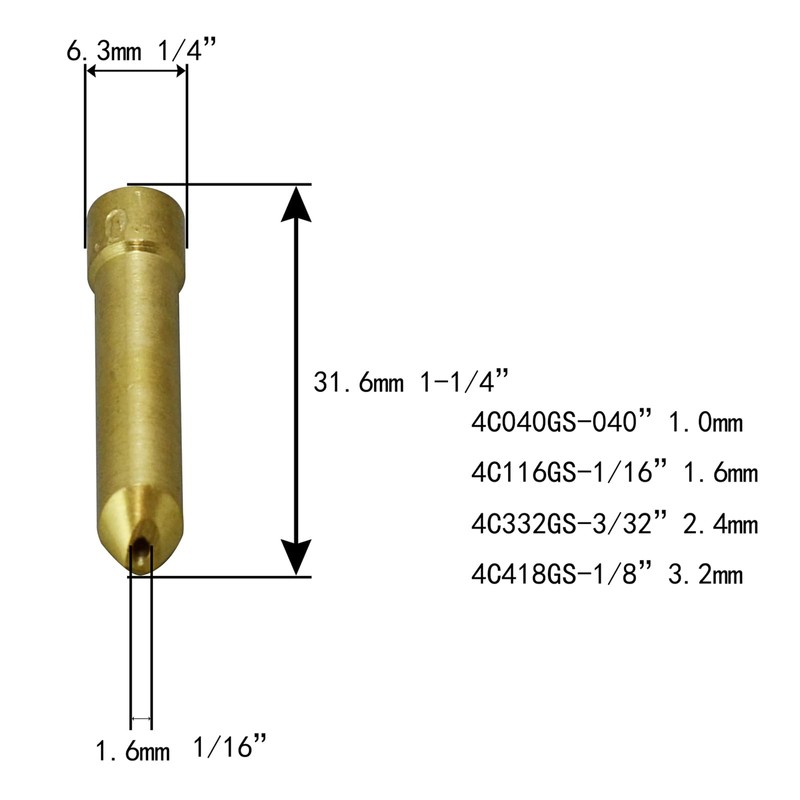 RIVERWELD TIG Wedge Collet Short 4C332GS 3/32" 2.4mm Fit DB