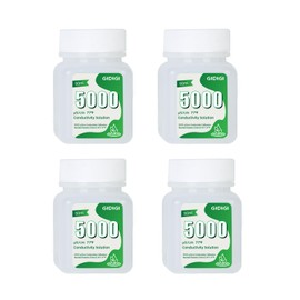 EC TDS Calibration Solution, 4 Bottles of 50ml 5000μS/cm Calibration Solution, Suitable for All EC Meter, TDS Meter with High Accurate and Easy to Calibrate