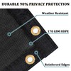 Shade&Beyond 6'x59' Black Privacy Screen Fence Cover 170 GSM Fencing