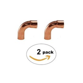 (Pack of 2) HVAC Wrot Copper Long Radius Street 90, 3/4 in. x 3/4 in. OD, 5/8 in Nominal, FTG x C - W02828