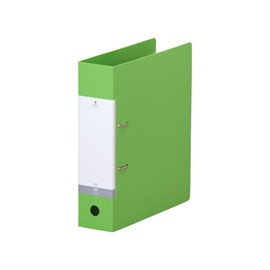 Lihit Lab G2280-6 Ring File, 2 Holes, D-Type, A4S, Yellow-Green