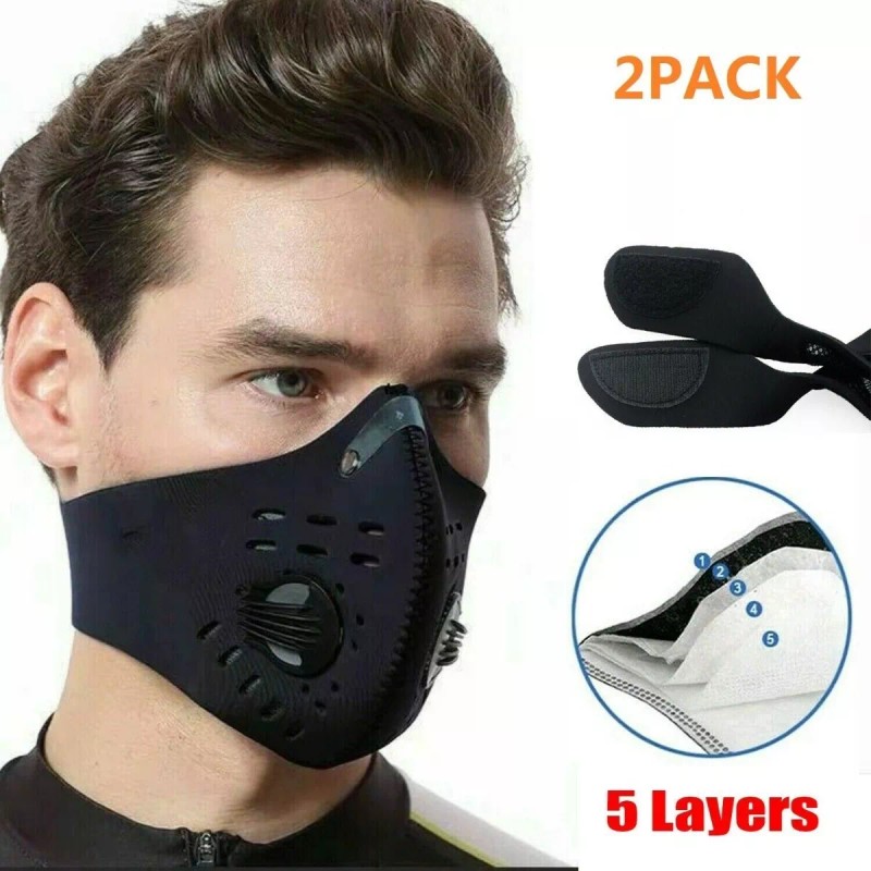 Mascarilla Reutilizable Lavable Filtro Carbón Activo 2 Pzs