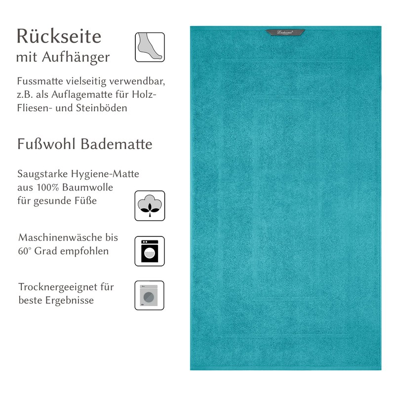 Lashuma Badteppich groß 50x80 cm, London absorbierende Frottee Badgarnitur Nautic
