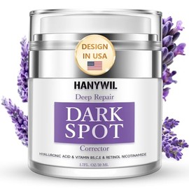 HANYWIL Dark Spot Remover for Face & Body, Remedy for Dark Spots with Natural Ingredients, Dark Spot Corrector Cream and Serum for Skin Care, Treats Freckles, Melasma, Sun Spots, Women & Men,1.7 Fl Oz