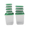 17PCS Food Container Green Fridge Bins Food Grade Plastic Leakage