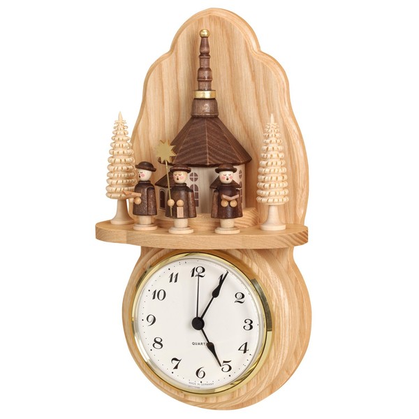 Volkskunstwerkstatt Unger Wall Clock Kurrende Seiffen Church Original Ore Mountains