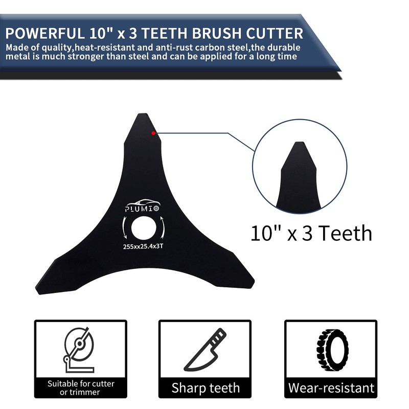 PLUMIA (2-Set 10" x 3 Teeth Carbon Steel Brush Cutter