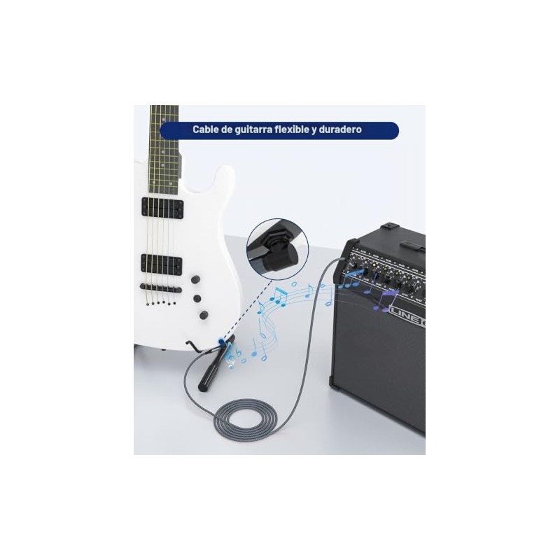 Akoada - Cable de instrumento TRS de 1/4 de pulgada