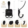 VIS'V 4 Pcs Coat Hooks Wall Mount Black Metal Tri