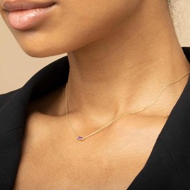 JSJOY Trendy Birthstone Necklace for Women Small June Birthstone Necklace Birthday Gifts for Wife Dainty Alexandrite Jewelry for Teens Graduation Gifts for Her