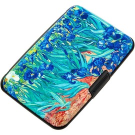Credit Card Holder Small Blocking Wallet Business Metal Slim Mini Aluminum Hard Case for Women Men - Color: Vincent van Gogh The Starry Night
