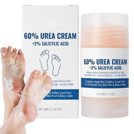 Crema Urea 60% Hidratante Para Pies, Manos y Codos Reparacion Talones Resecos Barra Con Acido Saliclico Aloe Vera Extracto de Aguacate Exfoliante para