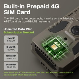 TKENPRO Trail Camera 2 Packs, 4G LET Cellular Trail Camera Built-in SIM Card Unlimited Data Plan with 2K HD Live Video 0.2S Trigger Game Cameras with Night Vision Motion Activated Waterproof IP66