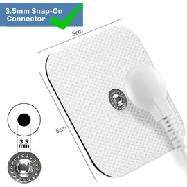 TENS Machine Pads 50 x 50mm 12 Pcs, Latex-Free TENS Machine Pads with Self-Stick Performance, TENS Machine Pads Replacement, TENS Machine Replacement Pads (Stud Size 3.5mm)