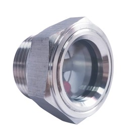1/2'' NPT Male Threaded Stainless Steel Sight Glass Oil Liquid Level Gauge Oil Indicator Window Hydraulic Tank Sight Glass For Pump Air Compressor Fittings (1/2'' NPT Male 1 Pcs)
