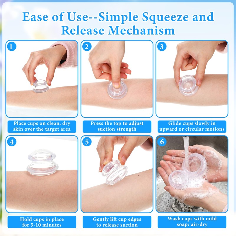 16 Pcs 4 Sizes Cupping Therapy Set, Silicone Cupping Massage