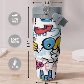 Lion Print Insulated Mug - 40 oz Stainless Steel Keep your favorite drinks hot or cold - A must-have travel essential!