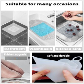 MAOYONG Tub Stopper Silicone Floor Drain Anti-Odor Mat, Silica Gel Drain Plugs, Anti-Odor Deodorizing Cover, Kitchen Seal, Sewer Deodorization 2Pieces Suitable for Kitchen, Bathroom and Laundry