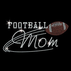 Football Mom Iron On Rhinestone Crystal Transfer by Jubilee Rhinestones by Jubilee Rhinestones