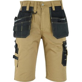 MS9 Men's Cargo Combat Tactical Workwear Work Shorts with Holster Pockets Khaki