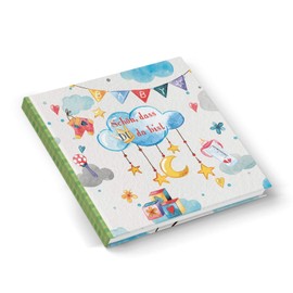Logbuch-Verlag Baby Book Empty for Writing in Baby Diary Blue Green Gift Birth Christening First Year Boy & Girl Square
