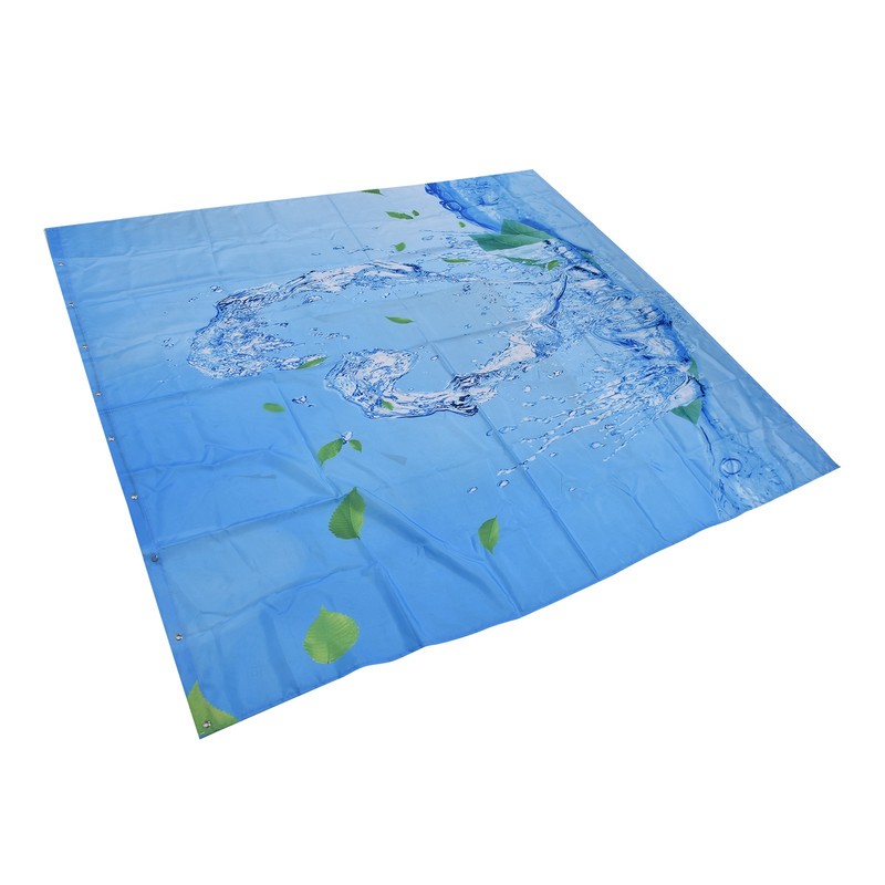 Shower Curtain Waterproof Polyester Blackout Curtain with Hook for Bathroom
