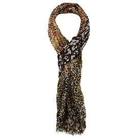 TigerTie Scarf in Brown/Beige/Yellow/Orange/Grey Patterned Size 180 x 50 cm