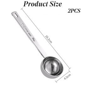 2 Pieces 2 Tablespoon Scoops with Long Handle, 30 ML Stainless Steel Coffee Measuring Spoon 30ml Measuring Tablespoon for Coffee Milk Fruit