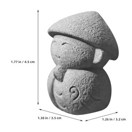 SUPVOX Sand Stone Japanese Buddha Maitreya Statue Decorations Feng Shui Little Monk Figurine Zen Garden Decor Mini Guardian Buddha Sculpture for Lucky Wealth