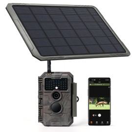 GardePro E6 WiFi Trail Camera (Non-Cellular), 64MP Photos, 1296P HD Video, SP350 Solar Panel 5200mAh, App Control, No-Glow Night Vision, Motion Activated