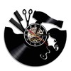 Zhiyi Vinyl Record Wall Clock Hairdresser Gift Salon Scissors Diameter