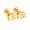 Elephant Stainless Steel Screw Back Small Stud Earrings Minimalist Chunky