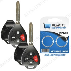 RemoteSuperMarket 2 Replacement for Toyota 10-13 Corolla 09-16 Venza Remote Car Key Fob Shell Case