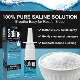 Shusher Care Saline Spray for Nose - Nasal Spray Saline Solution for Newborn, Baby & Adults, Salt Water Decongestant Mist for Stuffy Nose, Travel Friendly, Natural, 0.9% Saline - 30 ml (Pack of 3)