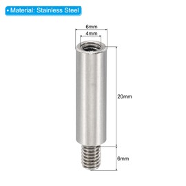 PATIKIL 24pcs M4 Standoffs, M4 20+6mm Spacer Standoffs Steel Threaded Standoffs Screws Kit 4mm ID 6mm OD Metric Male Female Thread Adapters for Circuit Board PCB RC Drones Motherboard
