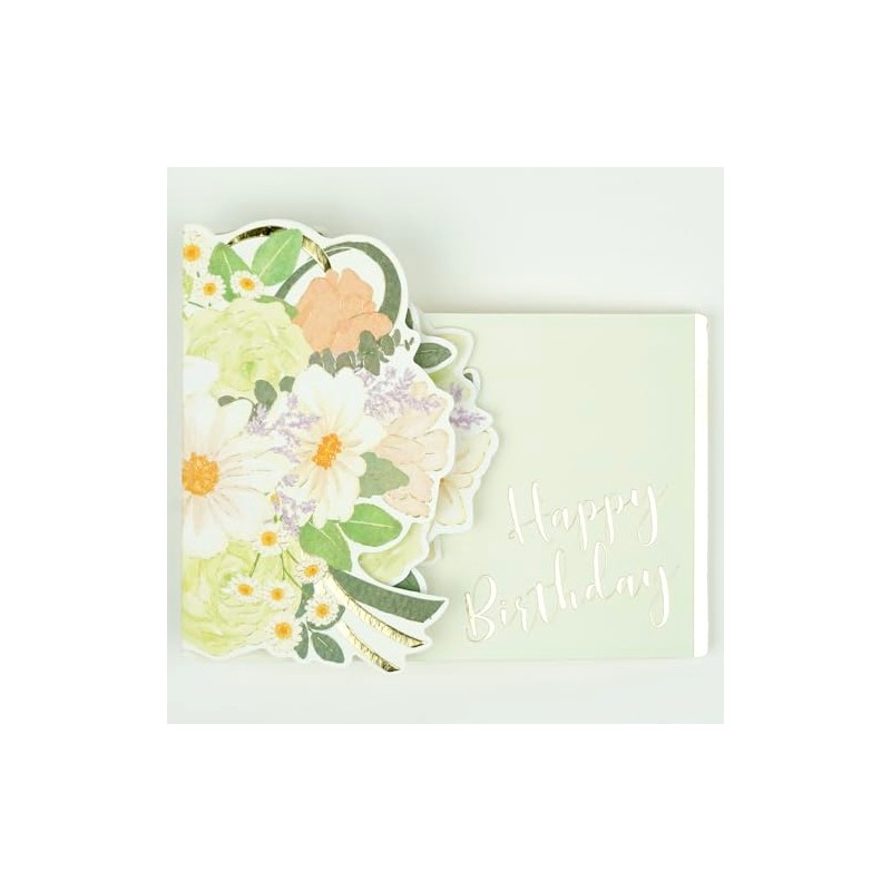 GREETING LIFE BIRTHDAY CARD FLOWER POP UP GREEN LY-46