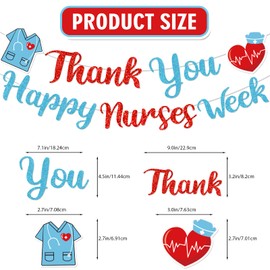 Happy Nurses Week Banner Thank You Nurses Banner Nurse Week Decorations Nurse Appreciation Week Hanging Decorations for Nursing School Party Decorations