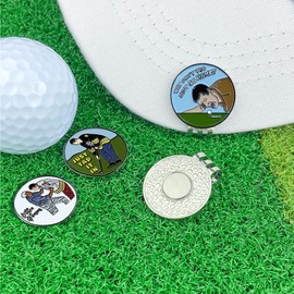 DUNGGLE Golf Ball Marker with Magnetic Golf Hat Clip, Golf Accessories, Funny Golf Gifts Golf Decorationgs for Men Golf Lovers (2301GolfMarker-JTIN-TPIW-WDYJGH-CA)