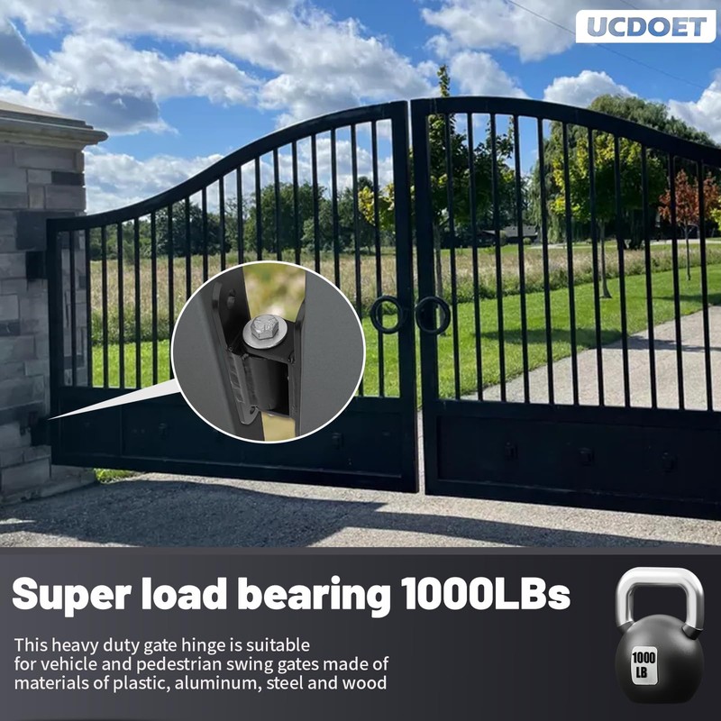 UCDOET Heavy Duty Upgraded Sealed Bearing Gate Hinges Bolt or
