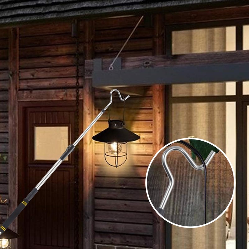 Gzlozak Clothes Hanger Reaching Hook, 49"-91" High Reach Garment Hook