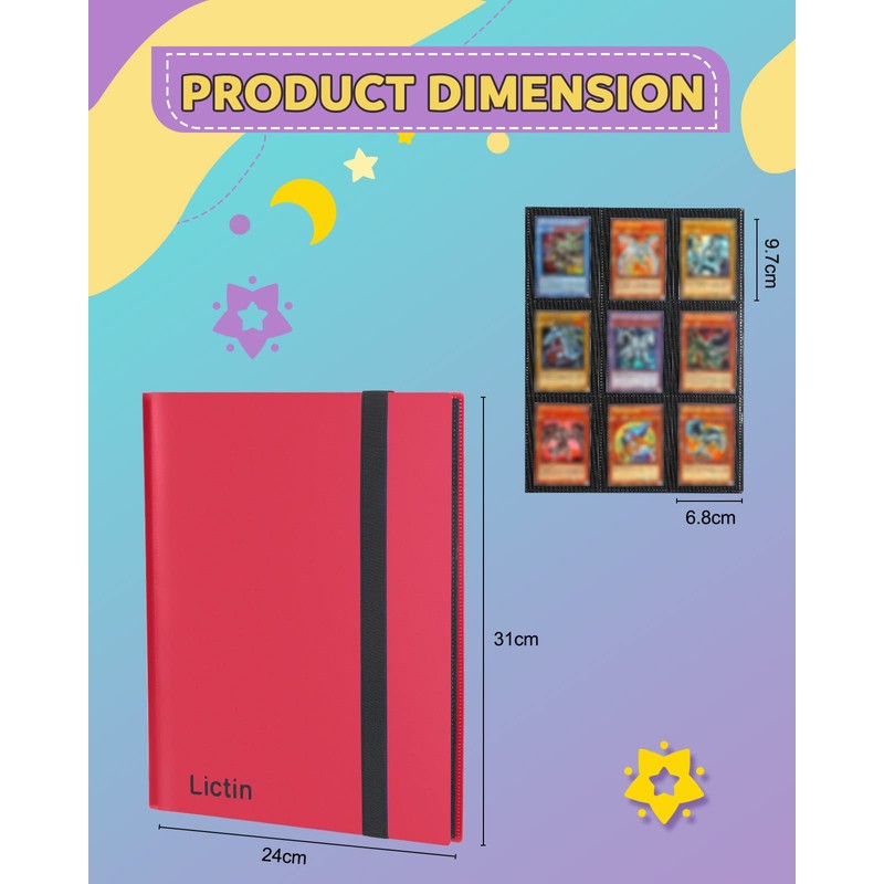Lictin Trading Cards Album - 396 Side Loading Pocket with