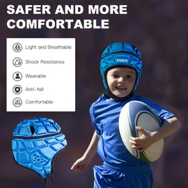 TIAXU TIAXU Rugby Helmet - Soft Padded Headgear 7v7 Flag Football Headguard Soccer Head Protection Protective Soft Helmet Football for Youth & Adult