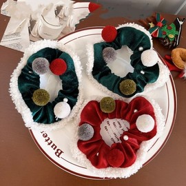Christmas Bell Charm Hair Tie - Luxurious Girly Style Hair Band Free Size/Option NO.1 15ea