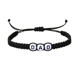 DLYFNVEV Dad Bracelet For Men From Daughter Son Daddy Bracelet Letter Black Bracelet Dad To Be Jewelry Bracelet Gift Adjustable String Bracelet Love Beaded Rope Yarn Boho Strand Bracelet | DLYFNVEV