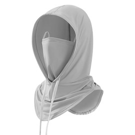 Adorila Cooling Balaclava Face Mask Men, Breathable Full Head Mask Face Cover, Windproof Sun Protection Hood for Women (Grey)