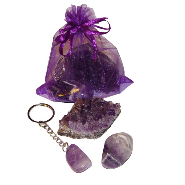 Janni-Shop-Mineralien Amethyst Gift Give Away Set of 3 1 x