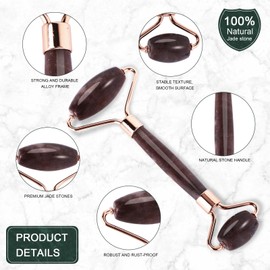 XYZBSTAR Jade Roller for Face, Facial Roller Massager Skin Care Tool, Gua Sha Facial Tools for Face, Neck, Eyes, Reduce Puffiness of The Skin(Purple)