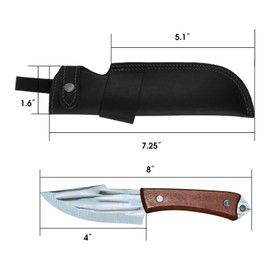 Leather Knife Sheath for Belt - Chef Guard, Holster for 4 Inch Blade, Holder, Cover Sleeve, EDC Belt Organizer, Sheath for Meat Cleaver - Gifts for Men