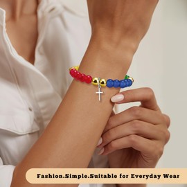 Christian Beaded Bracelets for Women Inspirational Religious Bracelet for Women First Communion Jewelry for Daughter Spiritual Faith Jewelry Bible Verse Bracelet for Friend Christmas Birthday Gift